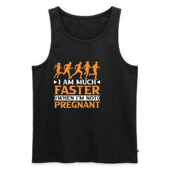 Je suis beaucoup plus rapide quand je ne suis pas enceinte 27 - Débardeur bio Premium Homme - noir - Devant - Michal (187cm)