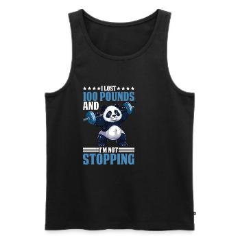 I Lost 100 Pounds And I'm Not Stopping 20 - Men's Premium Organic Tank Top - black - Front - AI Model Male 178 light (178cm)