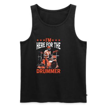 I'm Here For The Drummer 17 - Männer Premium Bio Tank Top - Schwarz - Vorne - Michal (187cm)