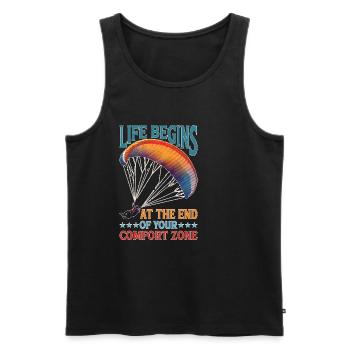 Life Begins At The End Of Your Comfort Zone 21 - Men's Premium Organic Tank Top - black - Front - Michal (187cm)