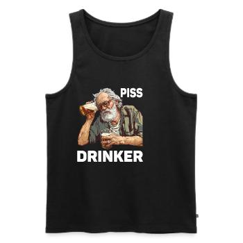 Piss Drinker 46 - Männer Premium Bio Tank Top - Schwarz - Vorne - AI Model Male 178 light (178cm)