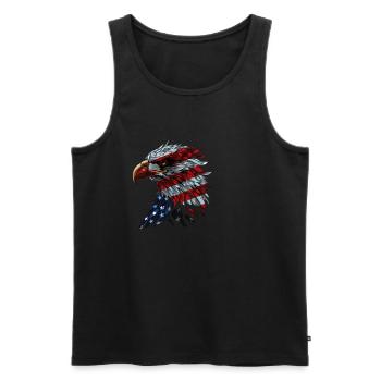 American Flag Freedom Eagle USA Pride 4 - Männer Premium Bio Tank Top - Schwarz - Vorne - Michal (187cm)