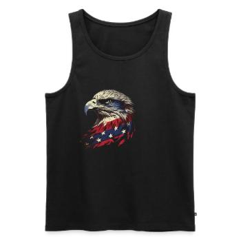 American Flag Freedom Eagle USA Pride 5 - Männer Premium Bio Tank Top - Schwarz - Vorne - Michal (187cm)