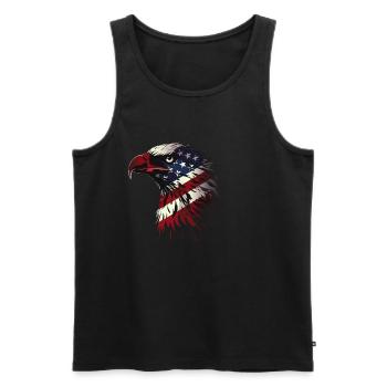American Flag Freedom Eagle USA Pride 6 - Men's Premium Organic Tank Top - black - Front - Michal (187cm)