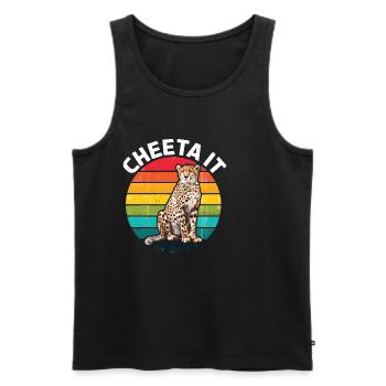 Cheeta It - Männer Premium Bio Tank Top - Schwarz - Vorne - Michal (187cm)
