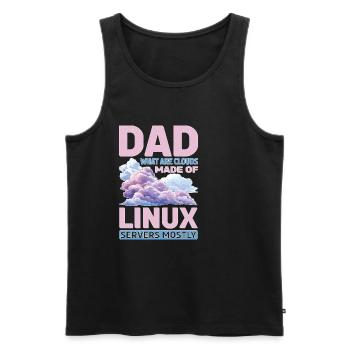 What Are Clouds Made Of, Linux Servers Mostly 32 - Männer Premium Bio Tank Top - Schwarz - Vorne - Michal (187cm)