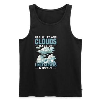 What Are Clouds Made Of, Linux Servers Mostly 31 - Men's Premium Organic Tank Top - black - Front - AI Model Male 178 light (178cm)