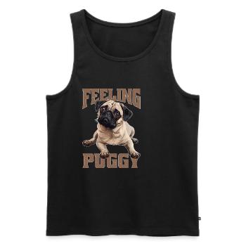 Feeling Puggy - Men's Premium Organic Tank Top - black - Front - AI Model Male 178 light (178cm)
