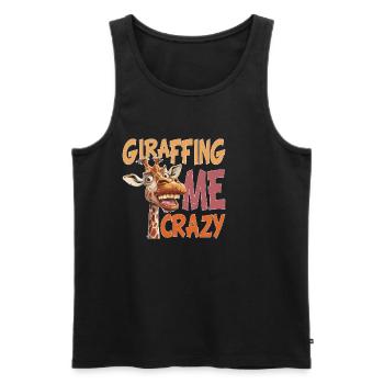 Girafe-moi fou 2 - Débardeur bio Premium Homme - noir - Devant - Michal (187cm)