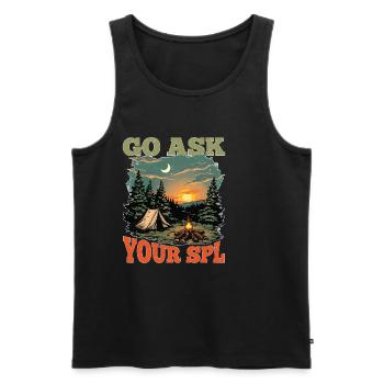 Go Ask Your Spl 23 - Männer Premium Bio Tank Top - Schwarz - Vorne - AI Model Male 178 light (178cm)