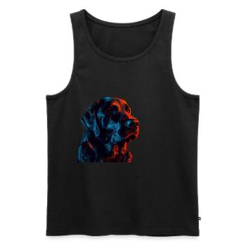 Labrador retriever rouge et bleu - Débardeur bio Premium Homme - noir - Devant - Michal (187cm)