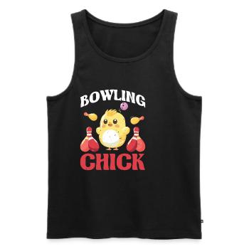 Bowling Chick 21 - Männer Premium Bio Tank Top - Schwarz - Vorne - Michal (187cm)