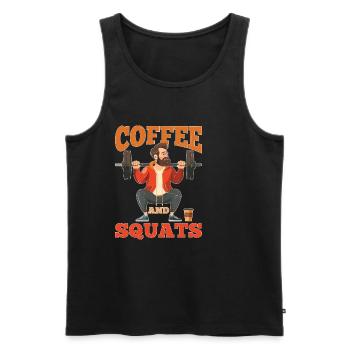 Café Et Squats 14 - Débardeur bio Premium Homme - noir - Devant - Michal (187cm)