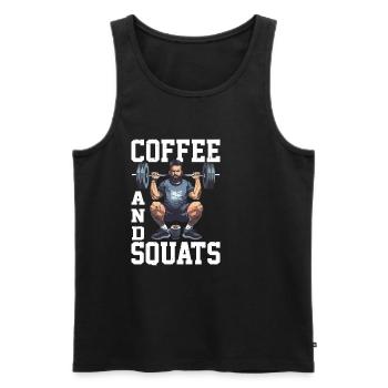 Café Et Squats 15 - Débardeur bio Premium Homme - noir - Devant - Michal (187cm)