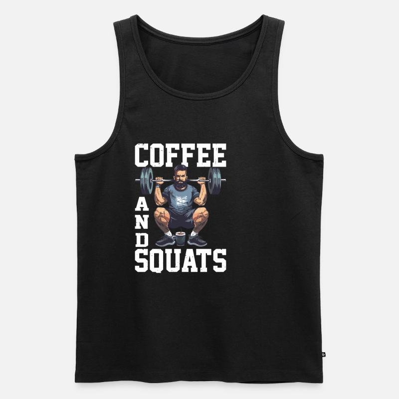 Coffee And Squats 15 - Männer Premium Bio Tank Top - Schwarz