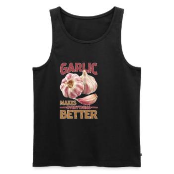 Garlic Makes Everything Better 20 - Männer Premium Bio Tank Top - Schwarz - Vorne - Michal (187cm)