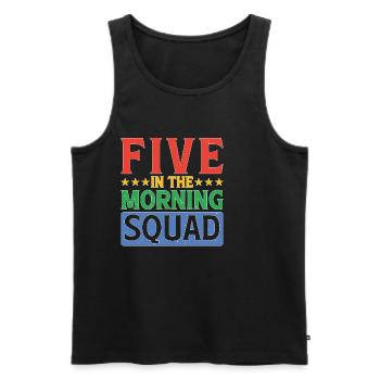 Five In The Morning Squad 7 - Men's Premium Organic Tank Top - black - Front - Michal (187cm)