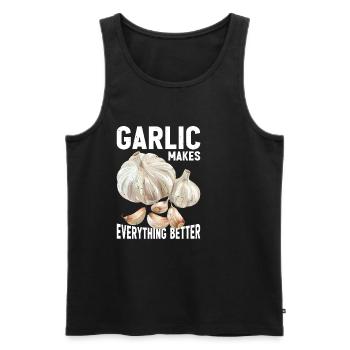 Garlic Makes Everything Better 21 - Männer Premium Bio Tank Top - Schwarz - Vorne - Michal (187cm)
