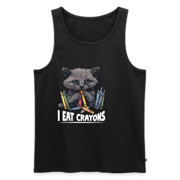 I Eat Crayons 28 - Männer Premium Bio Tank Top - Schwarz - Vorne - AI Model Male 178 light (178cm)