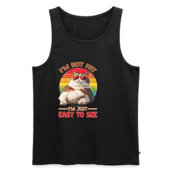 I'm Not Fat, I'm Just Easy To See 61 - Men's Premium Organic Tank Top - black - Front - Michal (187cm)