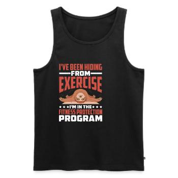 I'm In The Fitness Protection Program 6 - Männer Premium Bio Tank Top - Schwarz - Vorne - AI Model Male 178 light (178cm)