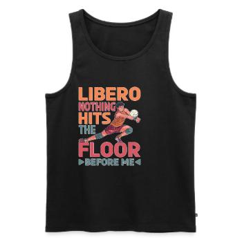 Libero, Nothing Hits The Floor Before Me 5 - Men's Premium Organic Tank Top - black - Front - Michal (187cm)