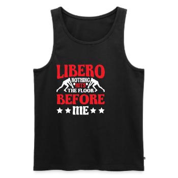 Libero, Nothing Hits The Floor Before Me 6 - Men's Premium Organic Tank Top - black - Front - Michal (187cm)