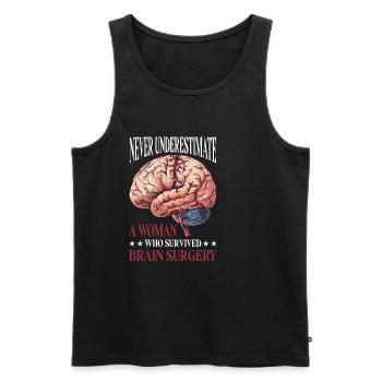 Never Underestimate A Woman Who Had Brain Surgery6 - Men's Premium Organic Tank Top - black - Front - Michal (187cm)