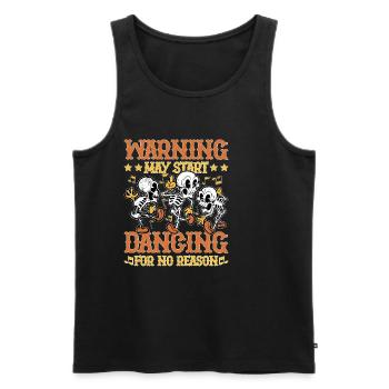 Avertissement peut commencer à danser sans raison 5 - Débardeur bio Premium Homme - noir - Devant - AI Model Male 178 light (178cm)