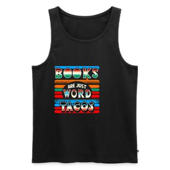 Les livres ne sont que des tacos de mots 16 - Débardeur bio Premium Homme - noir - Devant - Michal (187cm)