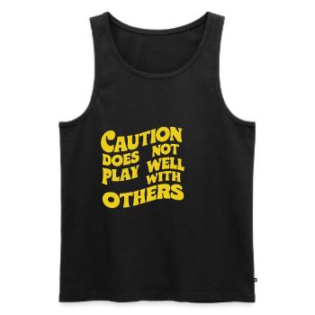 Caution Does Not Play Well With Others 91 - Männer Premium Bio Tank Top - Schwarz - Vorne - AI Model Male 178 light (178cm)