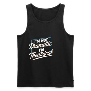 Je ne suis pas dramatique, je suis théâtral 51 - Débardeur bio Premium Homme - noir - Devant - AI Model Male 178 light (178cm)
