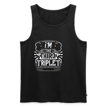 Je suis le troisième triplet 7 - Débardeur bio Premium Homme - noir - Devant - Michal (187cm)