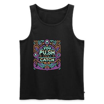 You Push I'll Catch 13 - Men's Premium Organic Tank Top - black - Front - AI Model Male 178 light (178cm)