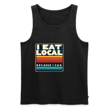 I Eat Local Because I Can 5 - Men's Premium Organic Tank Top - black - Front - AI Model Male 178 light (178cm)