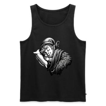 Leprechaun endormi (Leprechaun irlandais) - Débardeur bio Premium Homme - noir - Devant - Michal (187cm)