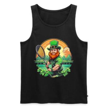 St. Patrick's Day Kleeblatt Tennis - Männer Premium Bio Tank Top - Schwarz - Vorne - Michal (187cm)