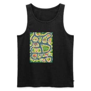 Kids Car Play Mat - Parent Massage Aid - Men's Premium Organic Tank Top - black - Front - AI Model Male 178 light (178cm)