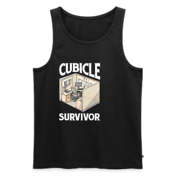 Cubicle Survivor 2 - Men's Premium Organic Tank Top - black - Front - AI Model Male 178 light (178cm)