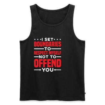 I Set Boundaries To Respect Myself 2 - Men's Premium Organic Tank Top - black - Front - AI Model Male 178 light (178cm)