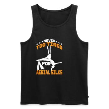 Never Too Tired For Aerial Silks 3 - Men's Premium Organic Tank Top - black - Front - AI Model Male 178 light (178cm)