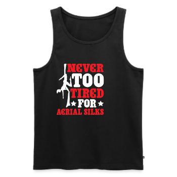 Never Too Tired For Aerial Silks 2 - Men's Premium Organic Tank Top - black - Front - AI Model Male 178 light (178cm)