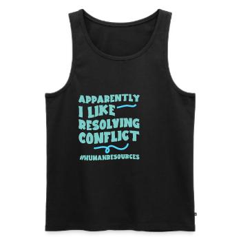 Apparently I Like Resolving Conflict 2 - Männer Premium Bio Tank Top - Schwarz - Vorne - AI Model Male 178 light (178cm)