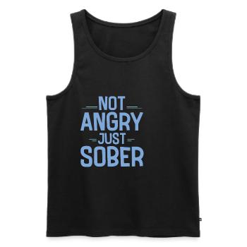 Not Angry Just Sober 4 - Men's Premium Organic Tank Top - black - Front - Michal (187cm)