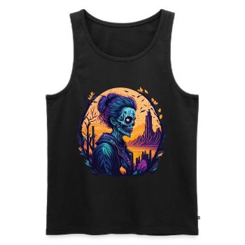 Gruseliges Halloween-partykostüm Zombie - Men's Premium Organic Tank Top - black - Front - AI Model Male 178 light (178cm)