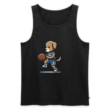 Cute Basketball Player Dog - Men's Premium Organic Tank Top - black - Front - Michal (187cm)