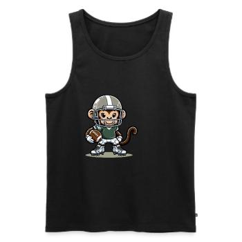 Cute American Football Player Monkey - Männer Premium Bio Tank Top - Schwarz - Vorne - AI Model Male 178 light (178cm)