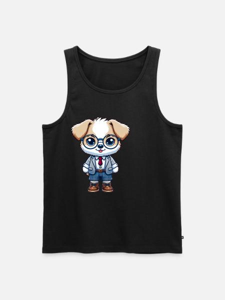 Chien écolier mignon - Débardeur bio Premium Homme - noir