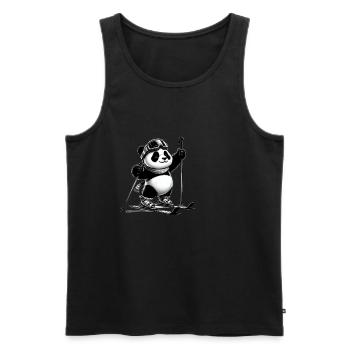 Cute Skier Panda - Männer Premium Bio Tank Top - Schwarz - Vorne - Michal (187cm)