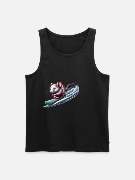 Souris snowboarder mignonne - Débardeur bio Premium Homme - noir